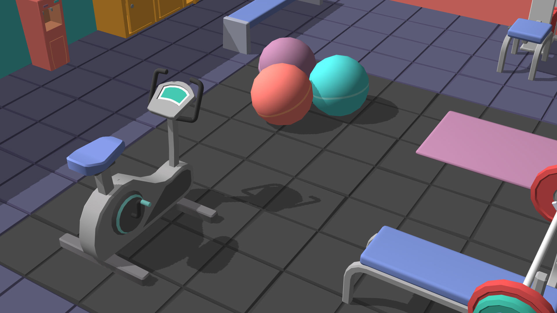 Hyper Casual Gym Low-poly 3D model_2