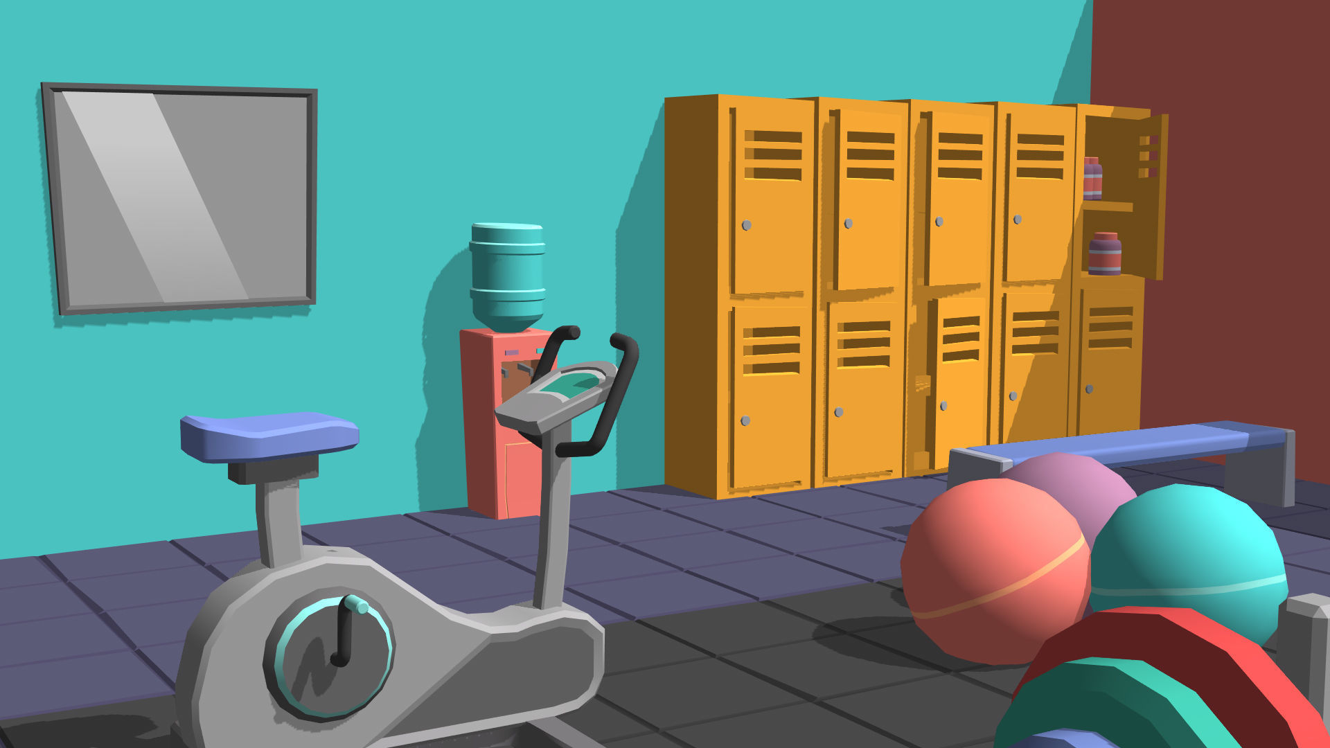 Hyper Casual Gym Low-poly 3D model_9