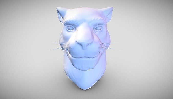 furry tiger head Free 3D model