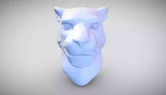 furry tiger head Free 3D model