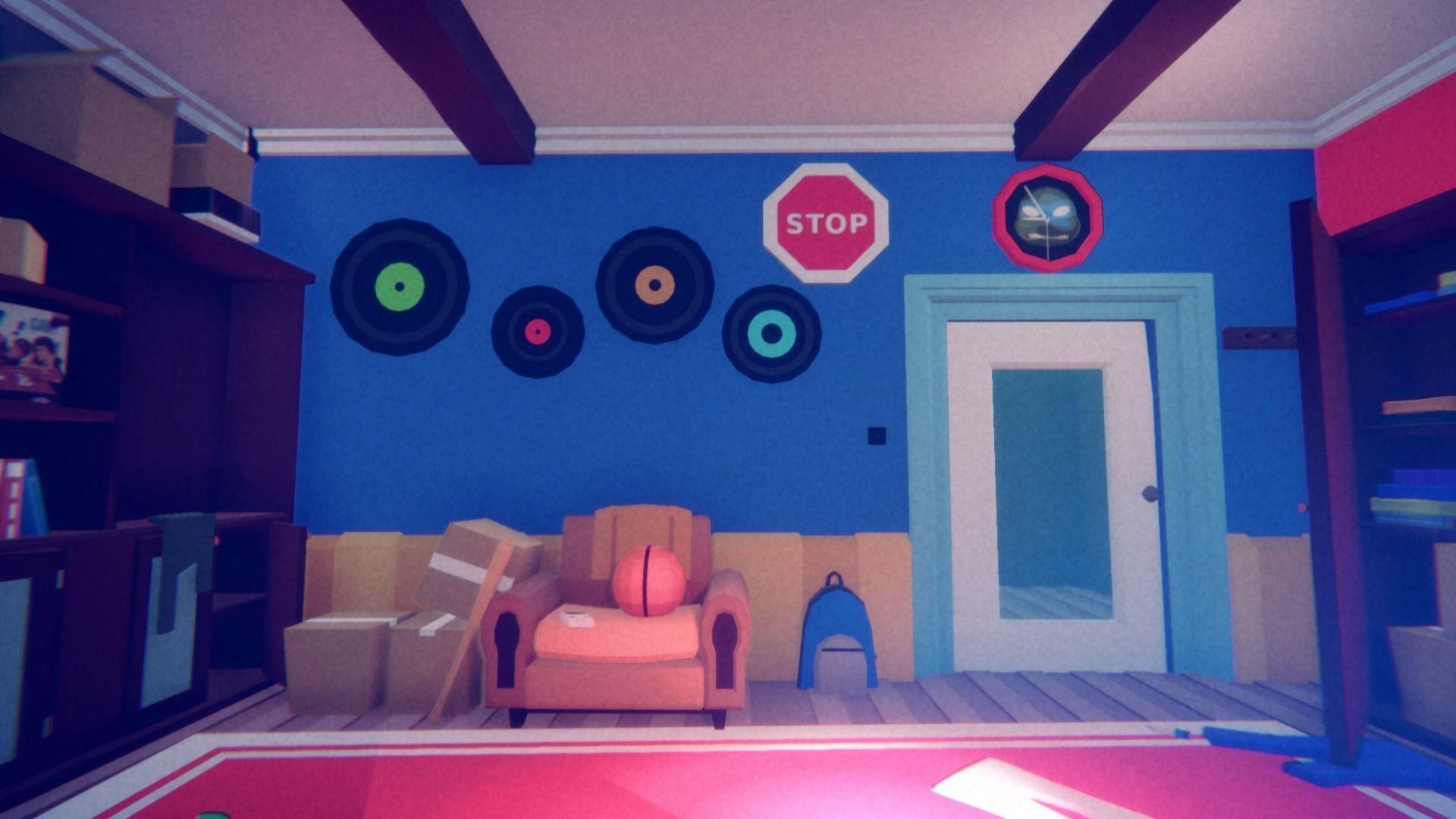 1980 - Retro Youth Room  3D Mid Poly  Low-poly 3D model_87