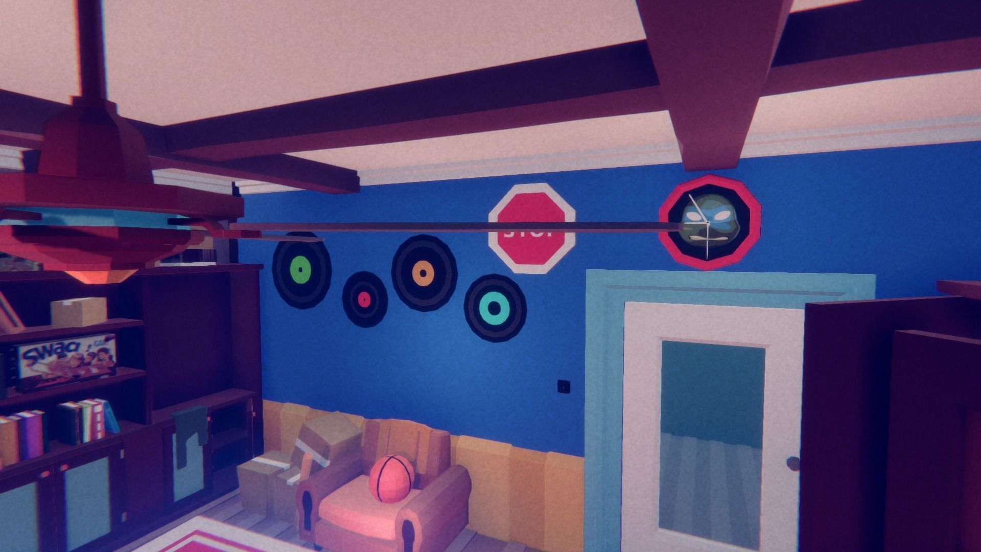 1980 - Retro Youth Room  3D Mid Poly  Low-poly 3D model_91