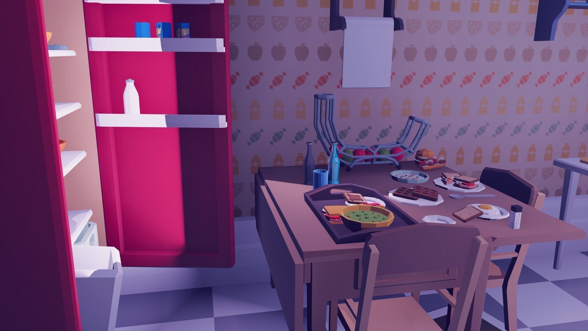 1980 - Retro Youth Room  3D Mid Poly  Low-poly 3D model_62