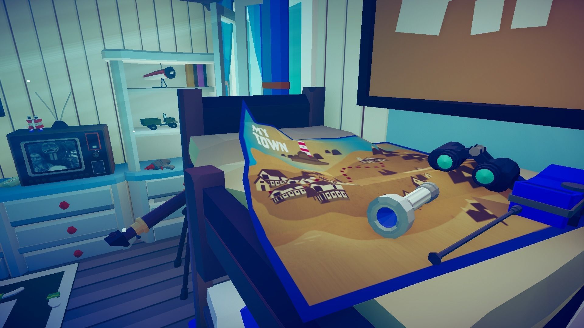 1980 - Retro Youth Room  3D Mid Poly  Low-poly 3D model_12