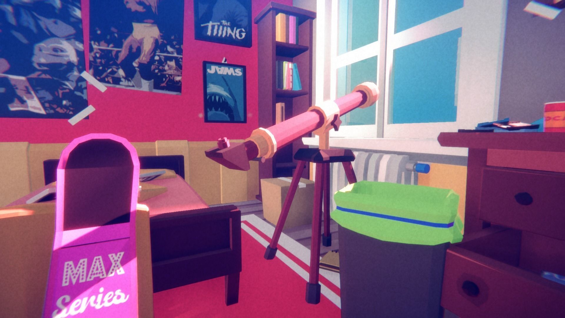 1980 - Retro Youth Room  3D Mid Poly  Low-poly 3D model_88