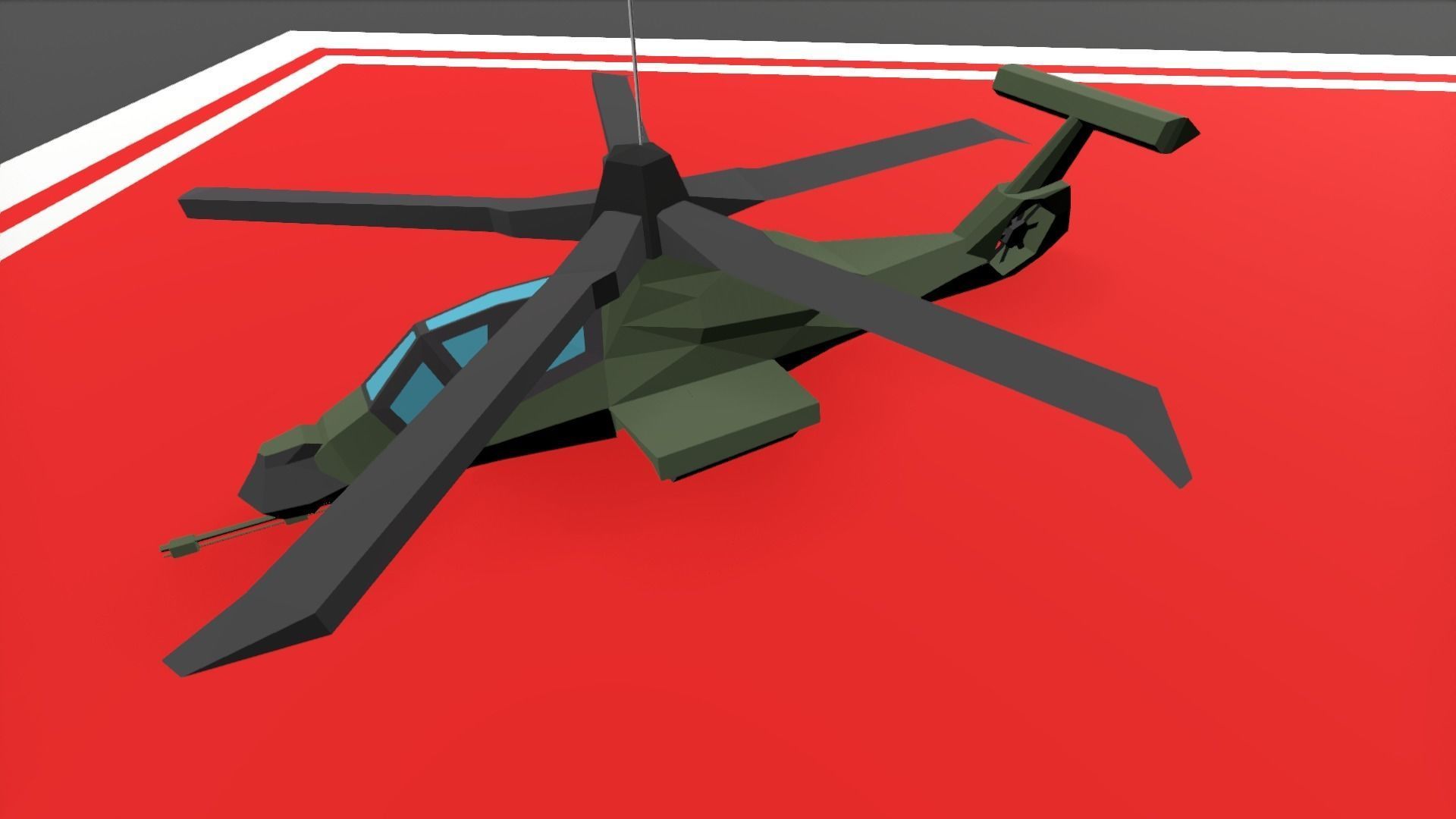 1980 - Retro Youth Room  3D Mid Poly  Low-poly 3D model_57