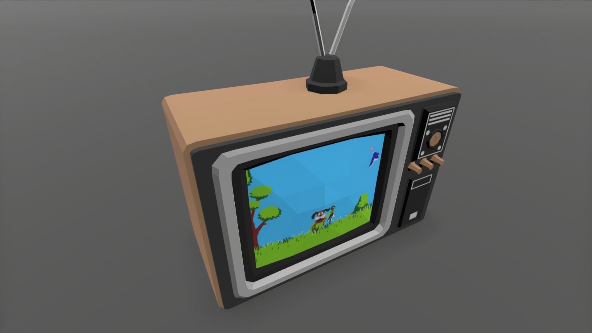 1980 - Retro Youth Room  3D Mid Poly  Low-poly 3D model_56