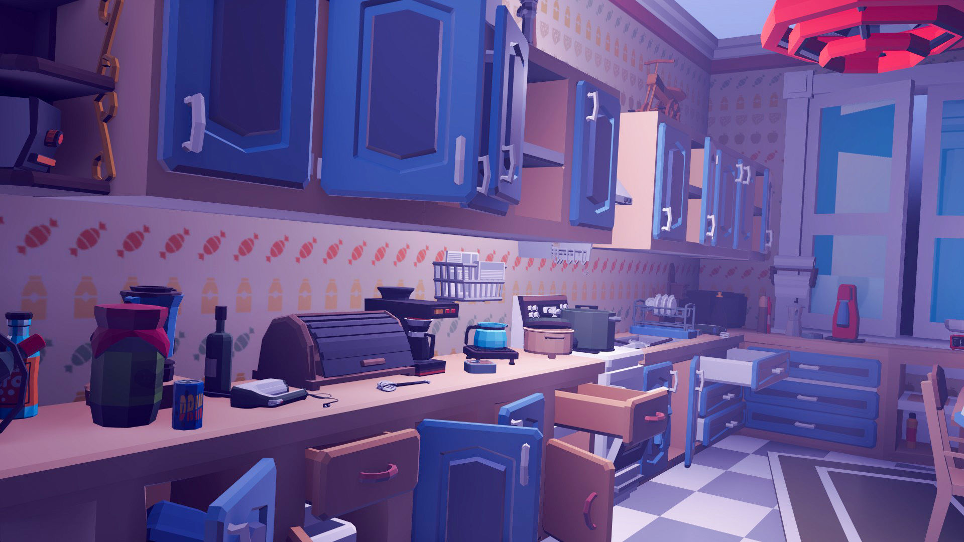 1980 - Retro Youth Room  3D Mid Poly  Low-poly 3D model_63