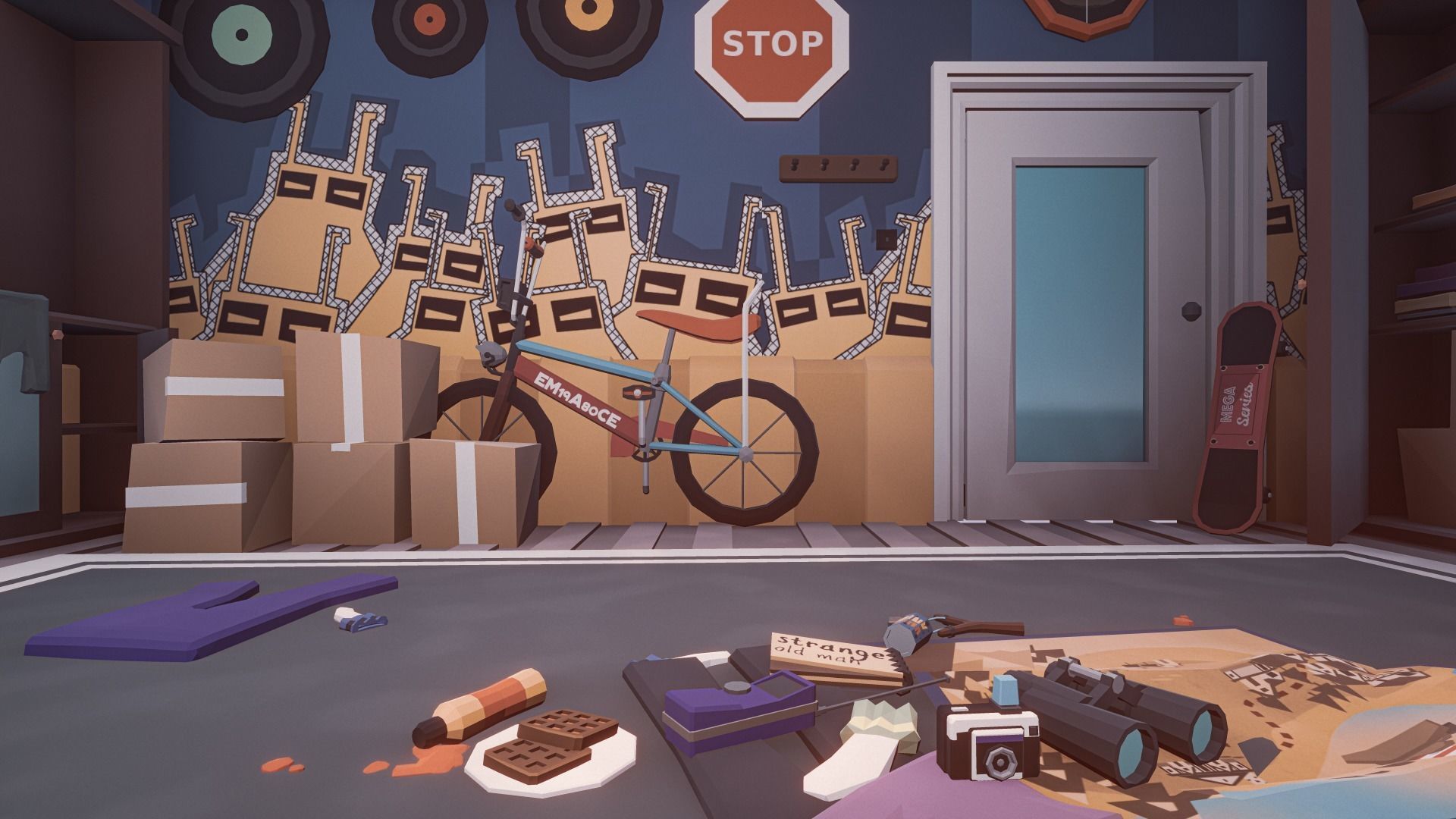 1980 - Retro Youth Room  3D Mid Poly  Low-poly 3D model_9