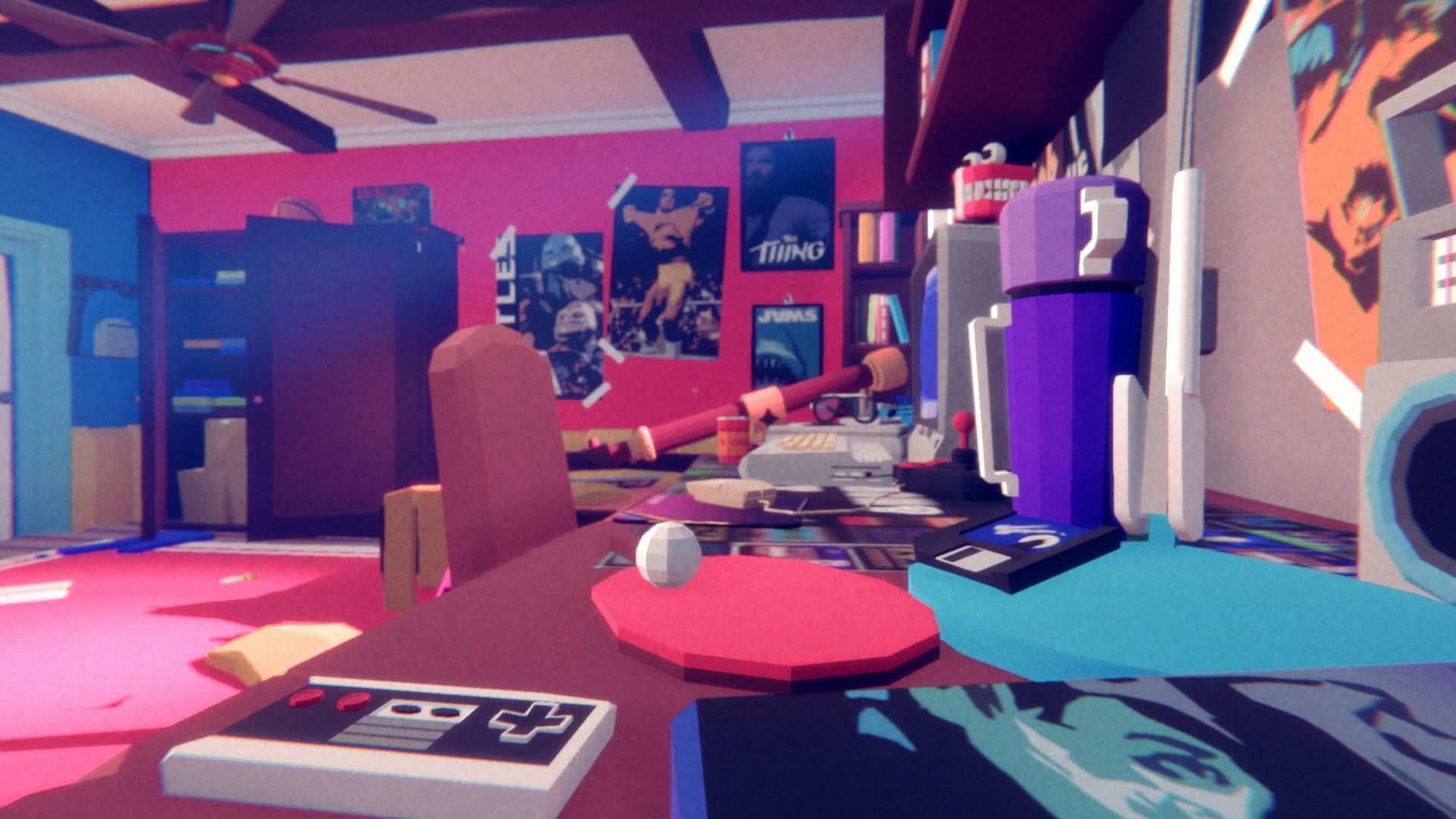 1980 - Retro Youth Room  3D Mid Poly  Low-poly 3D model_73