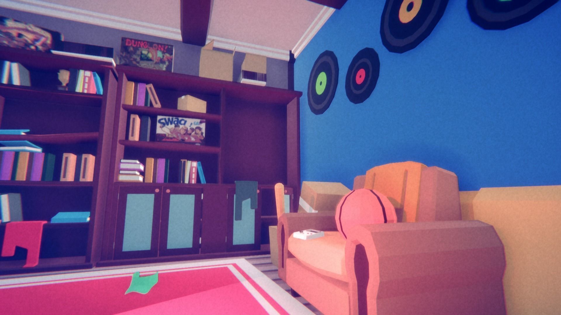 1980 - Retro Youth Room  3D Mid Poly  Low-poly 3D model_89