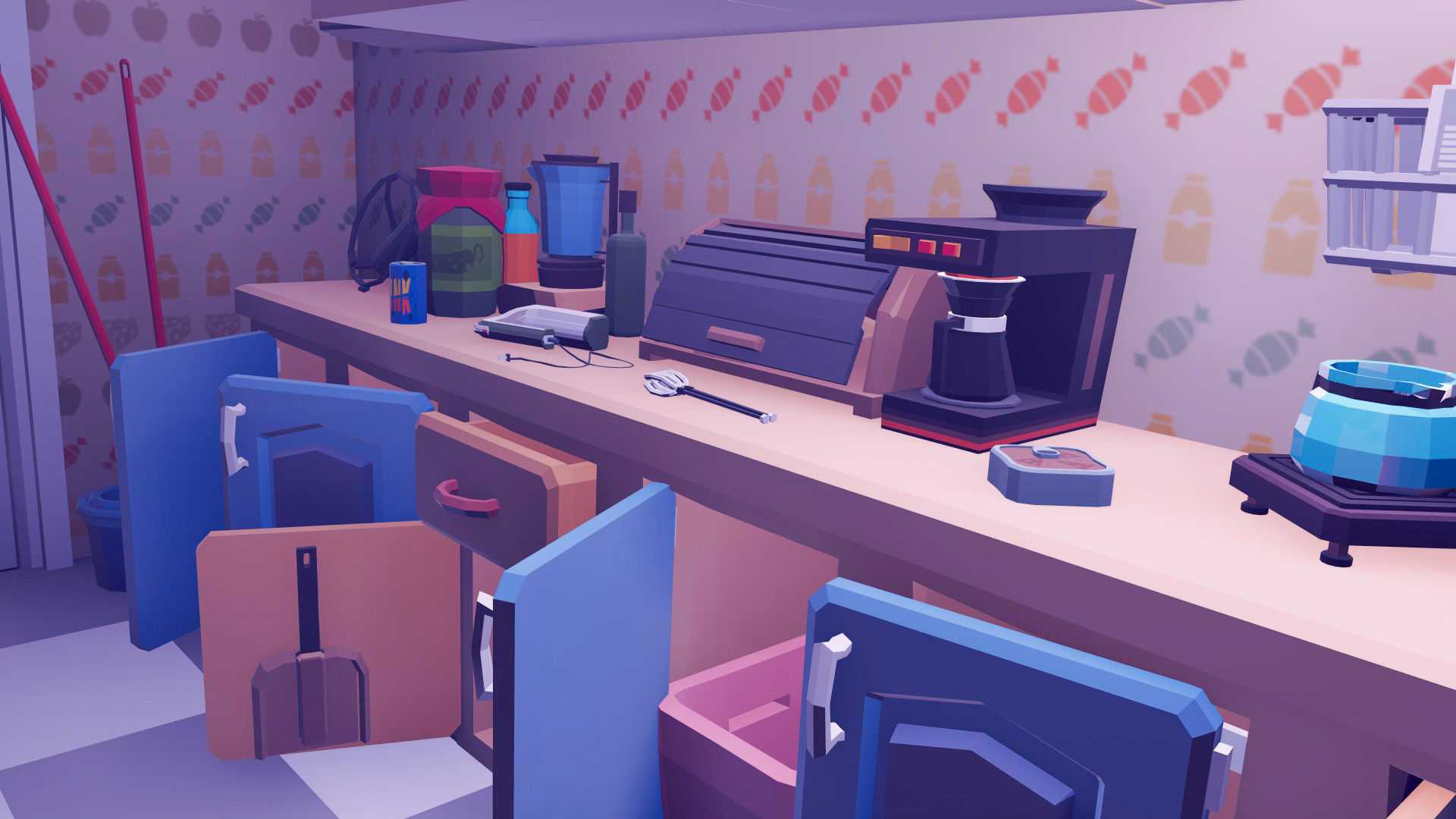 1980 - Retro Youth Room  3D Mid Poly  Low-poly 3D model_69