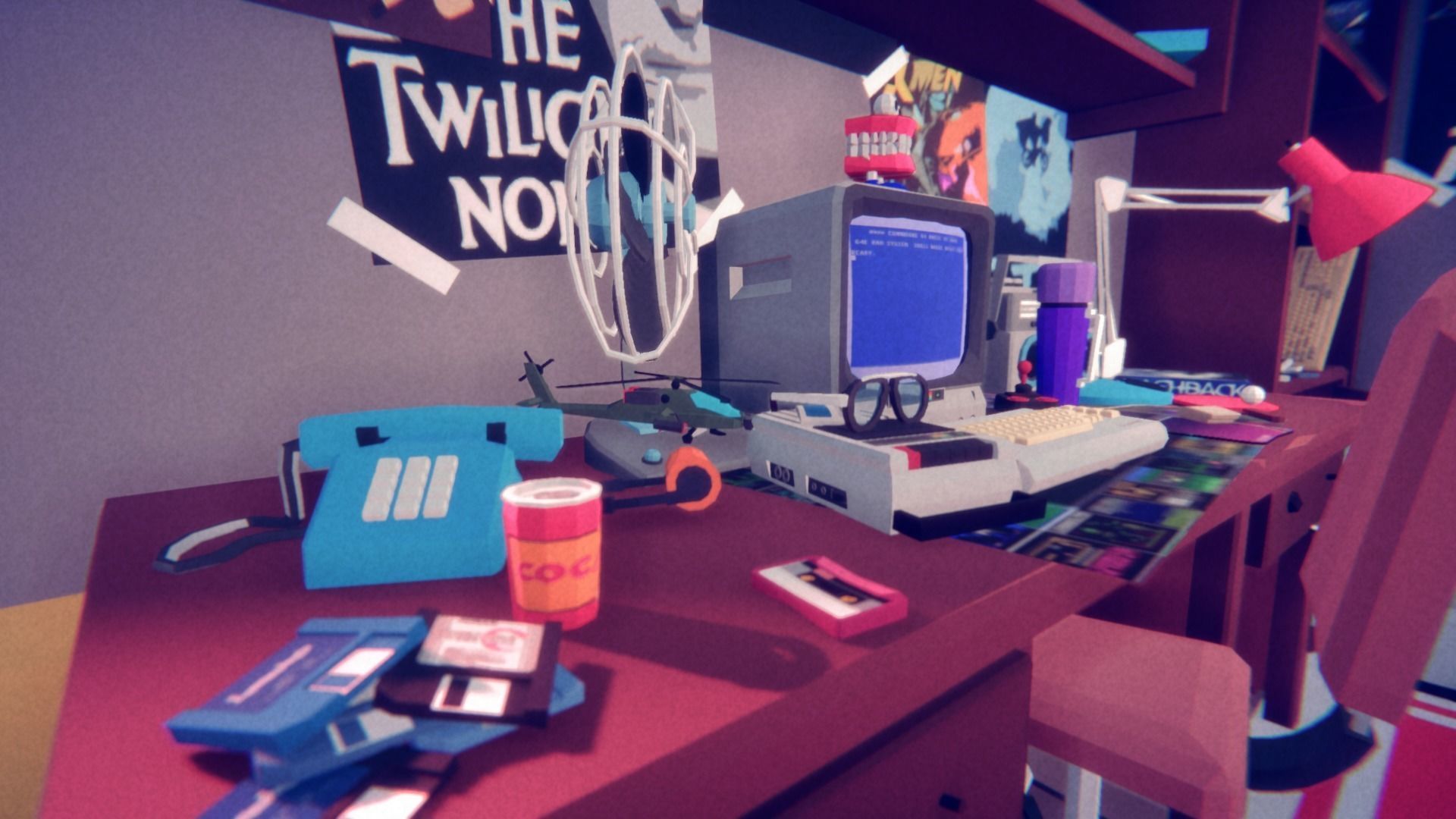 1980 - Retro Youth Room  3D Mid Poly  Low-poly 3D model_74