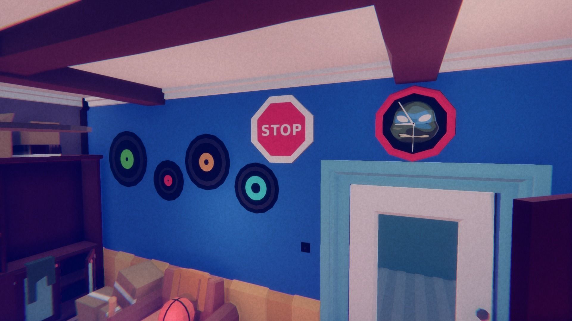 1980 - Retro Youth Room  3D Mid Poly  Low-poly 3D model_90