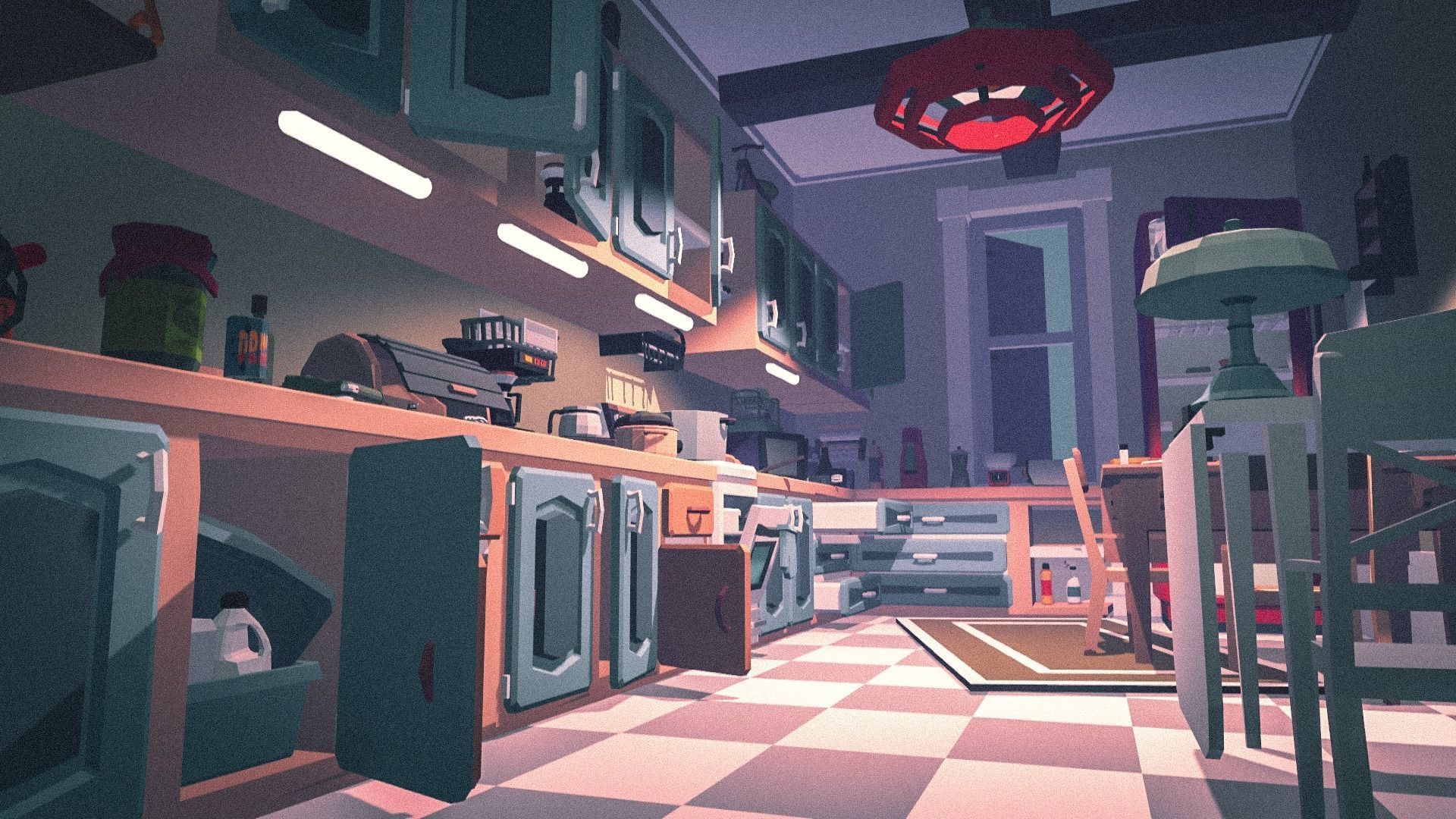 1980 - Retro Youth Room  3D Mid Poly  Low-poly 3D model_20