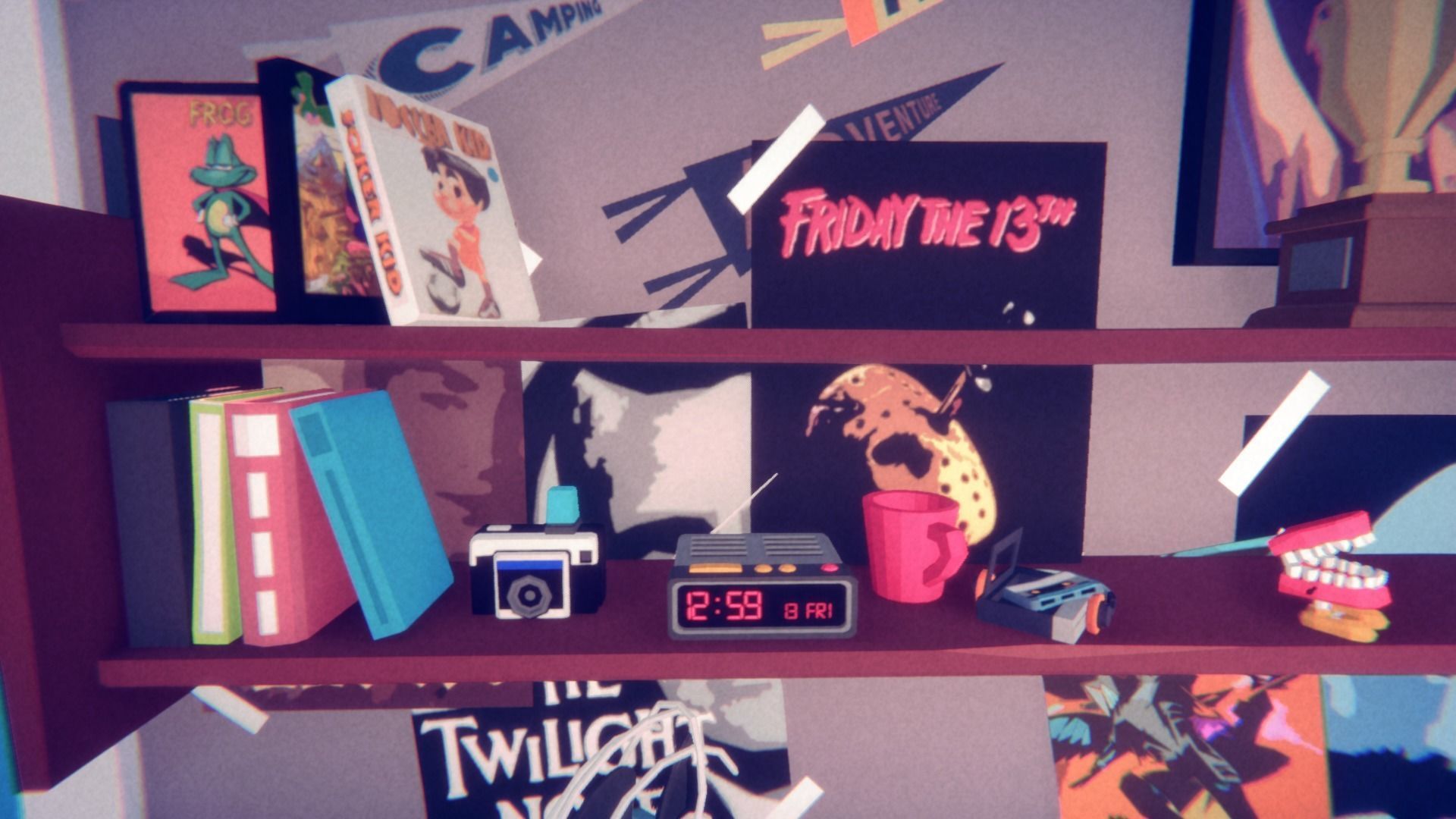 1980 - Retro Youth Room  3D Mid Poly  Low-poly 3D model_79