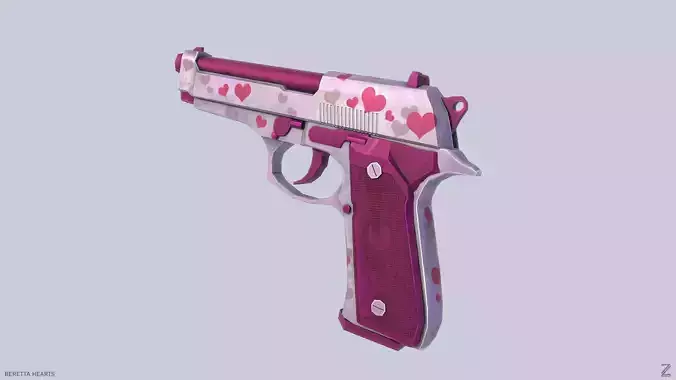 Beretta hearts Low-poly 3D model