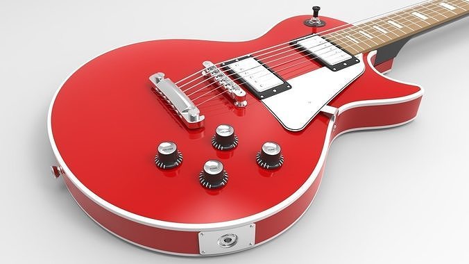 Red LP Electric Guitar  3D model