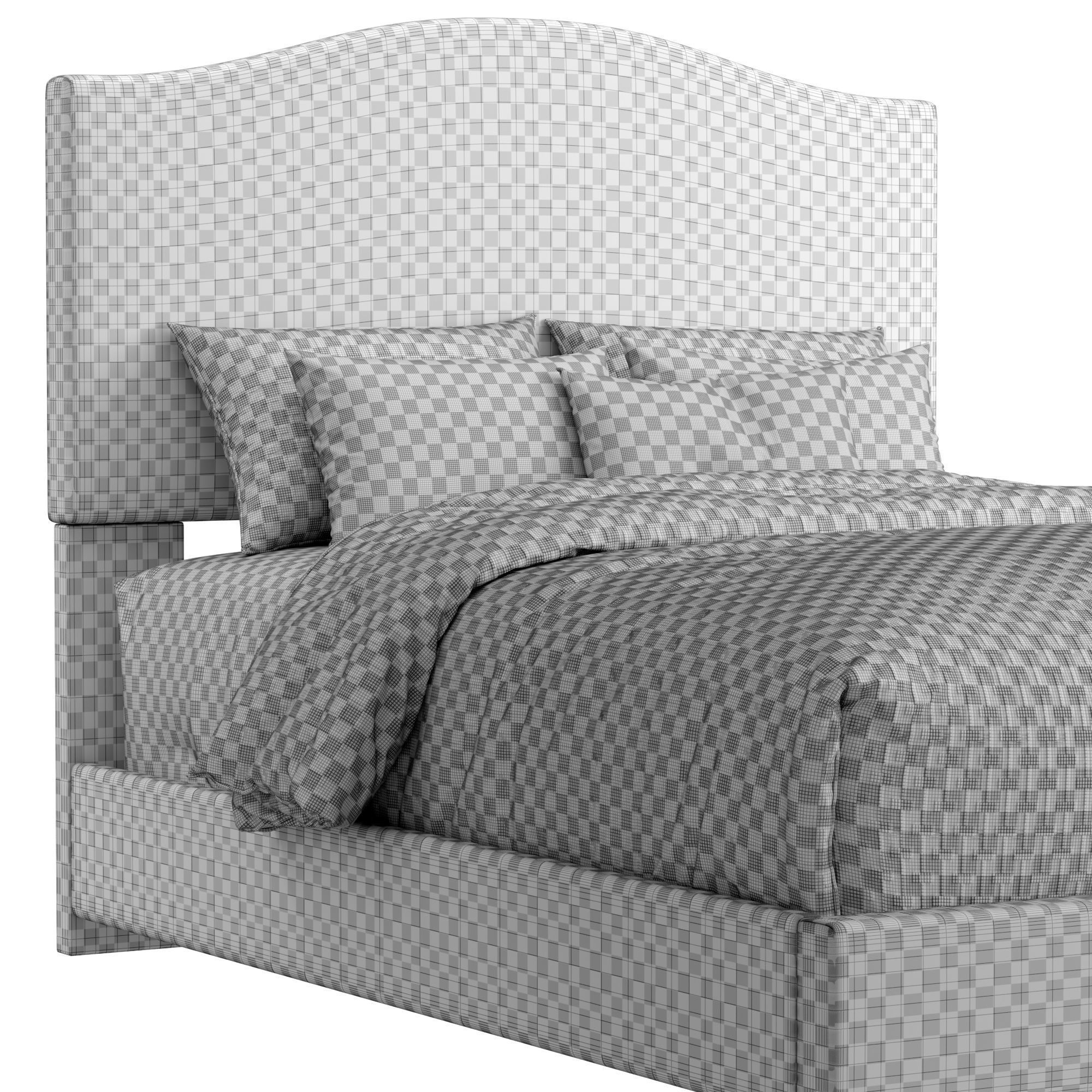 Bellingham queen bed 3D model_3