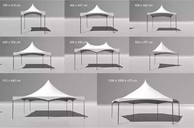 Outdoor canopy tents - pop up portable white 3D model