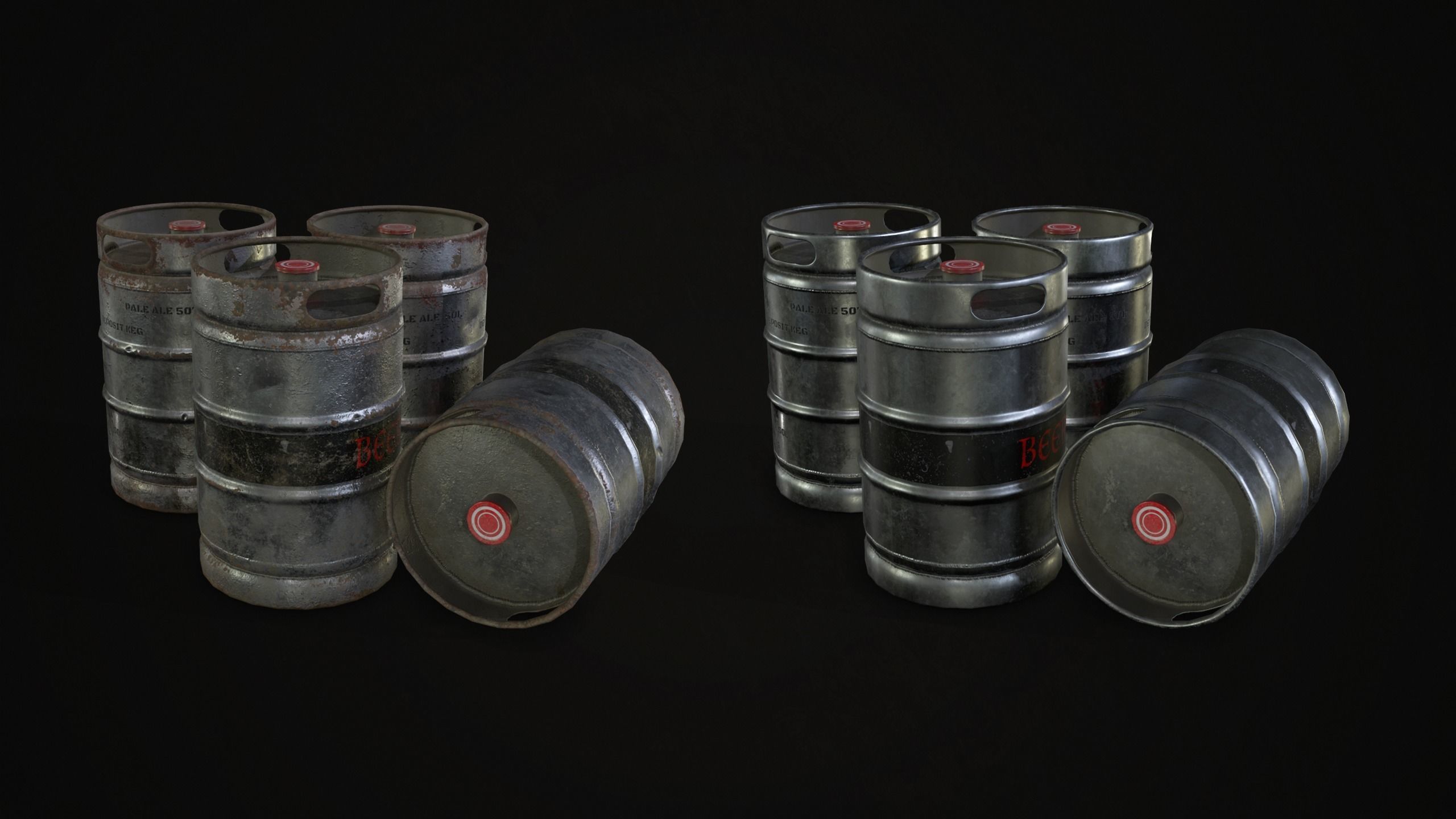 Barrels  Drums and Containers Low-poly 3D model_11