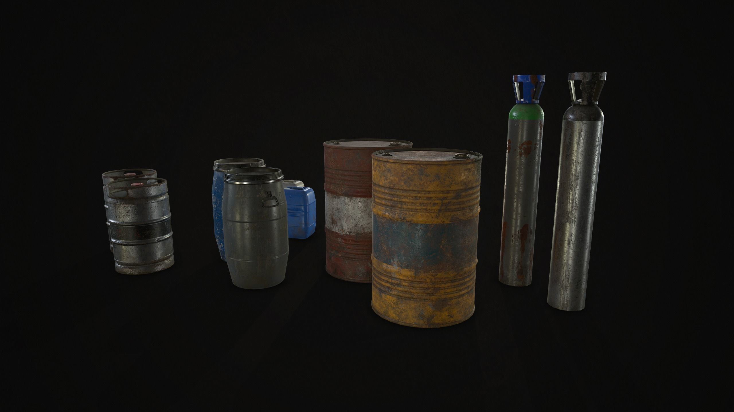 Barrels  Drums and Containers Low-poly 3D model_7