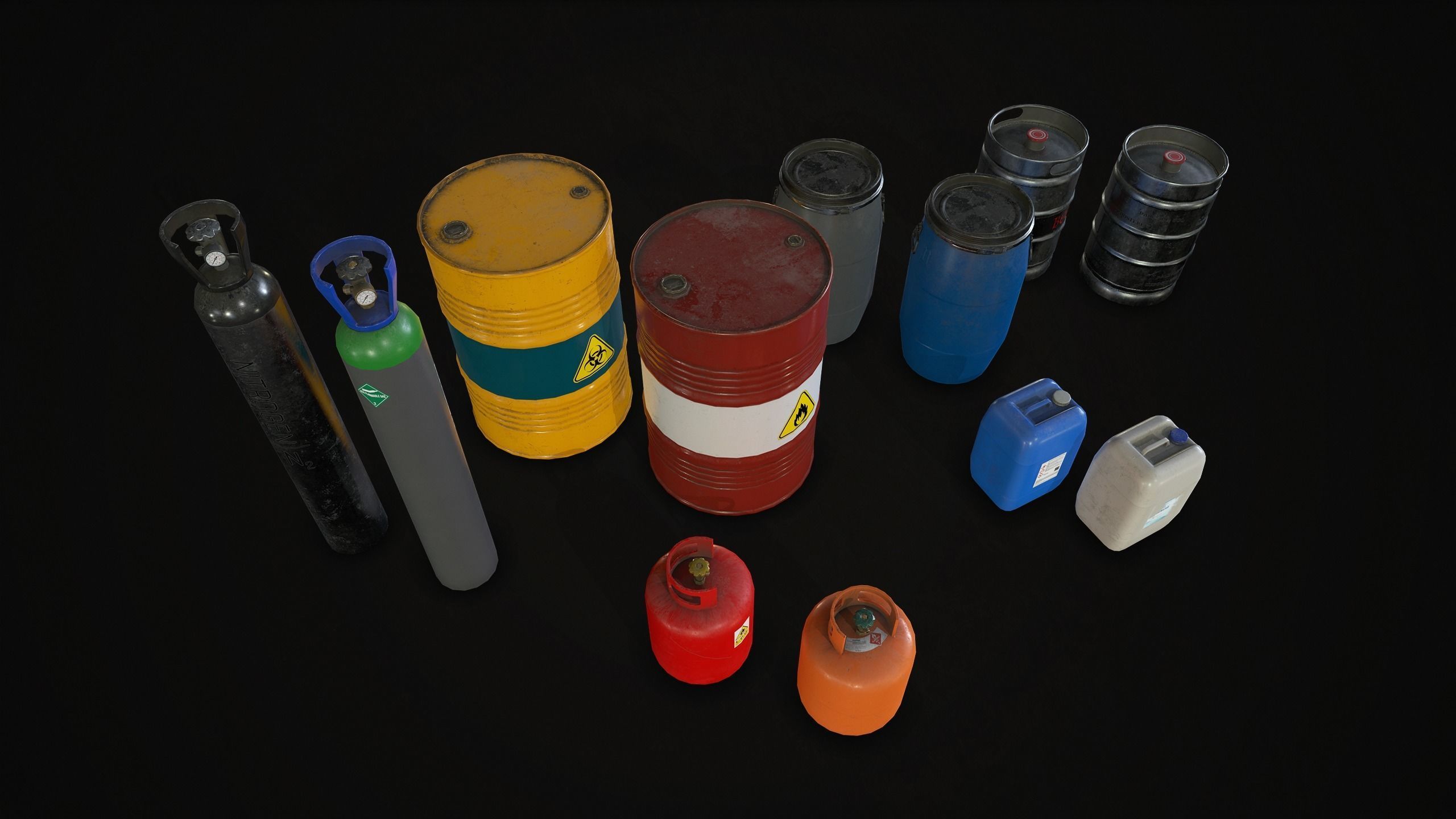 Barrels  Drums and Containers Low-poly 3D model_6