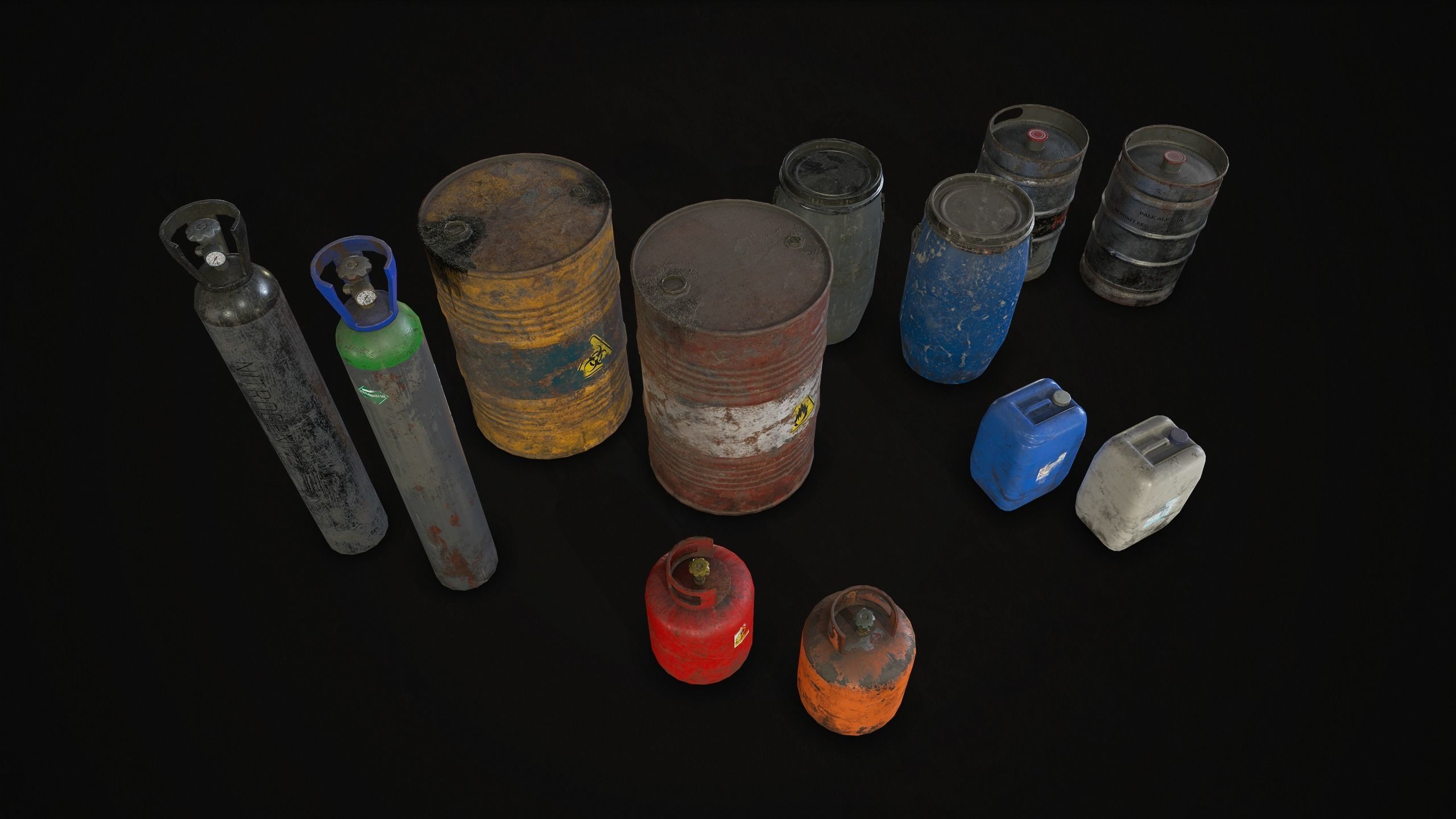 Barrels  Drums and Containers Low-poly 3D model_5