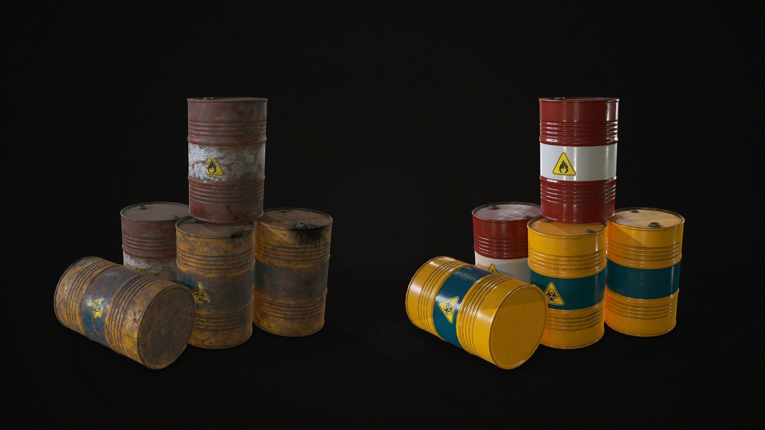 Barrels  Drums and Containers Low-poly 3D model_9