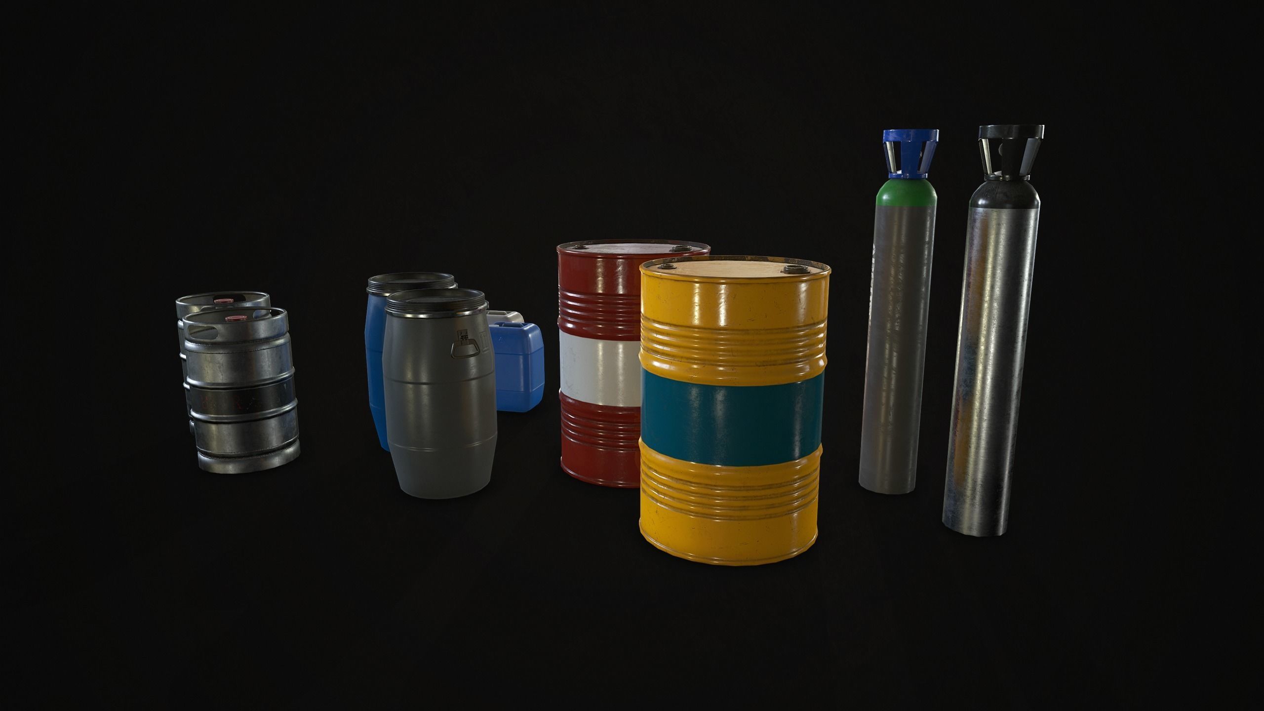 Barrels  Drums and Containers Low-poly 3D model_8