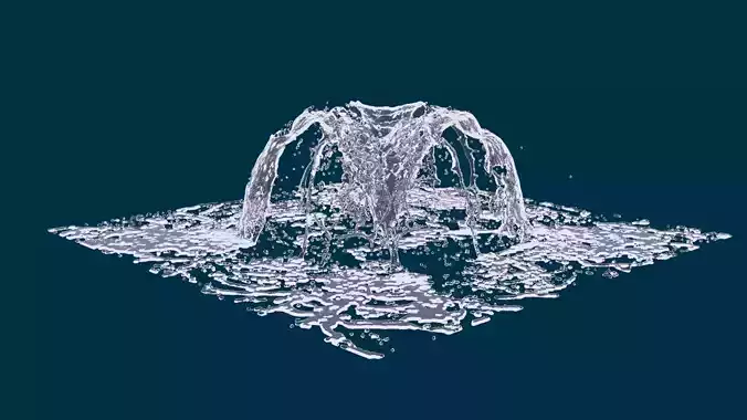 Realistic Water Fountain Animation 5 3D model