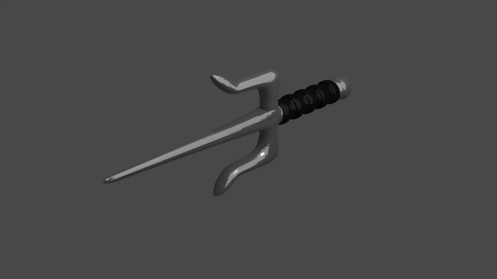 Sai - ninja weapon Low-poly 3D model_0