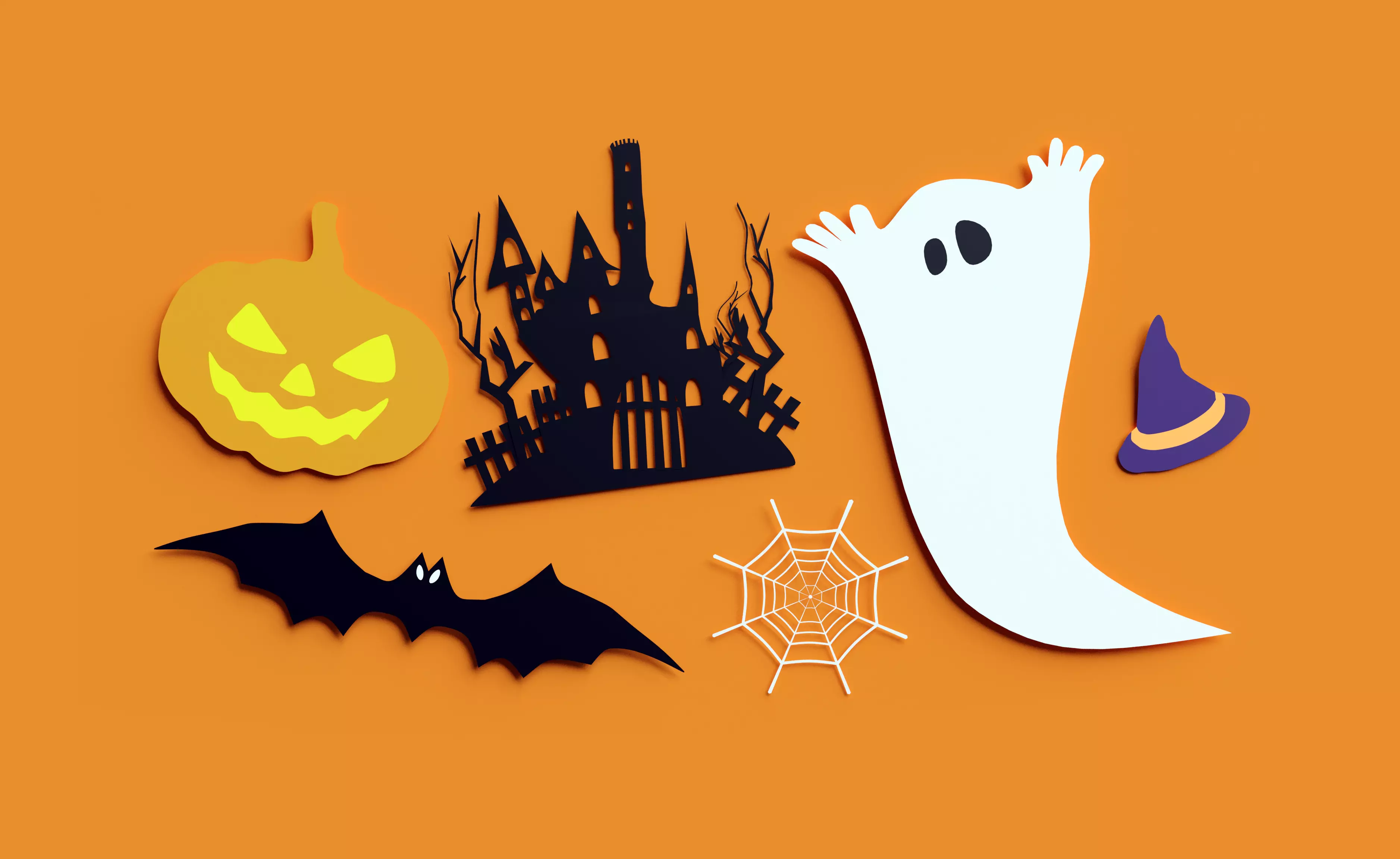 Halloween paper decoration collection 3D model_0