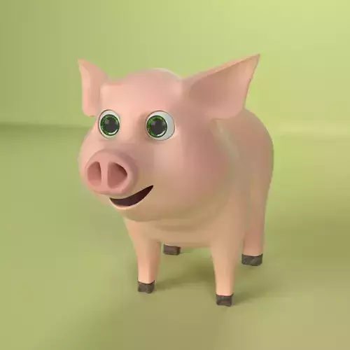 cartoon piglet Free 3D model