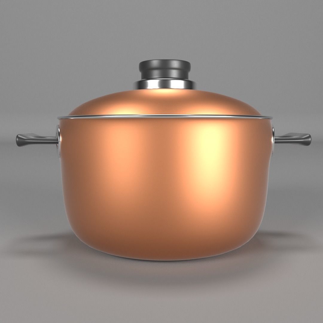 kitchenware copper pot Free 3D model_1