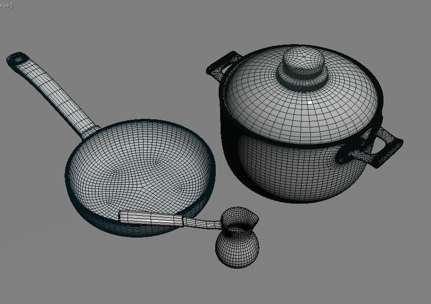 kitchenware copper pot Free 3D model_5