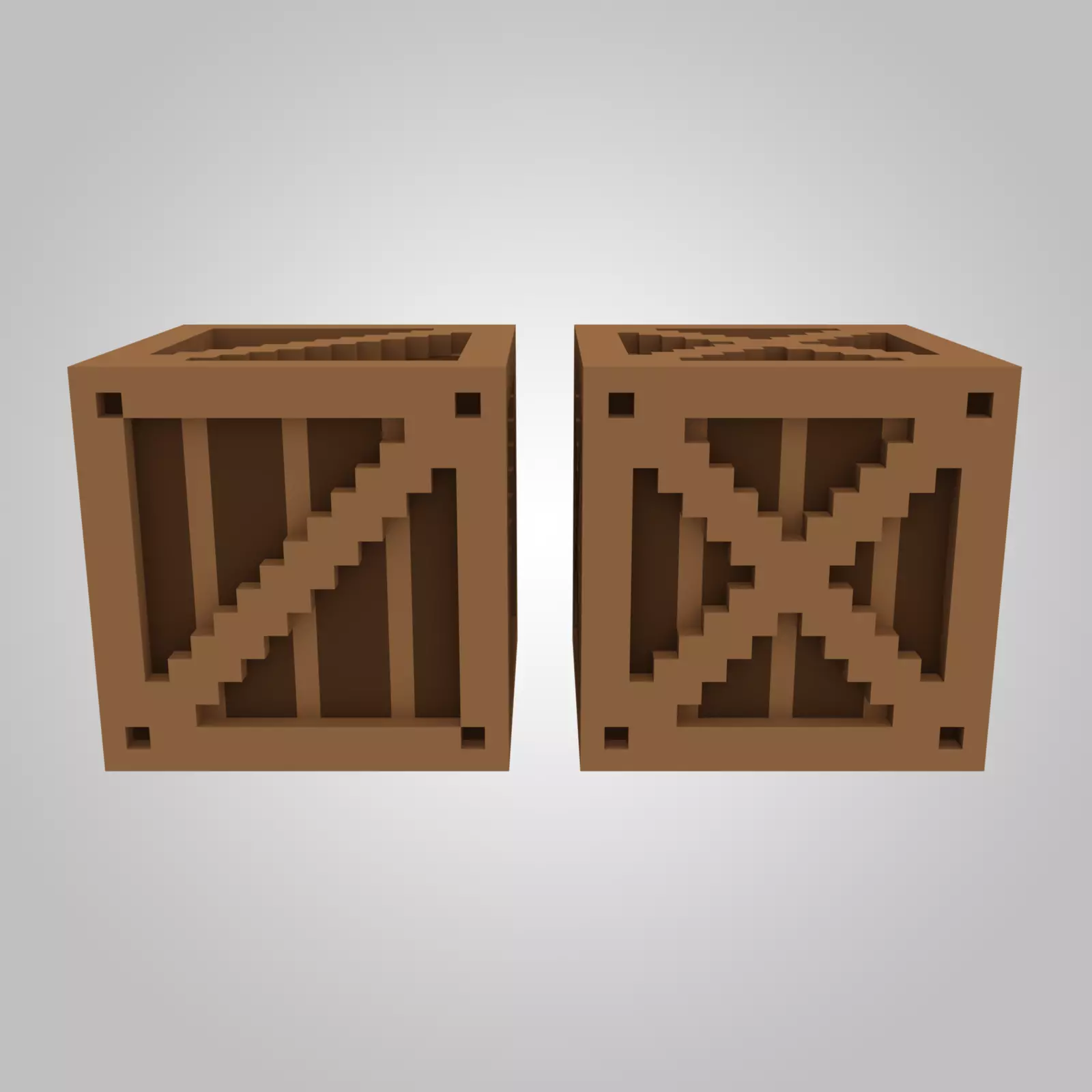 Small Voxel Crate Boxes Low-poly 3D model