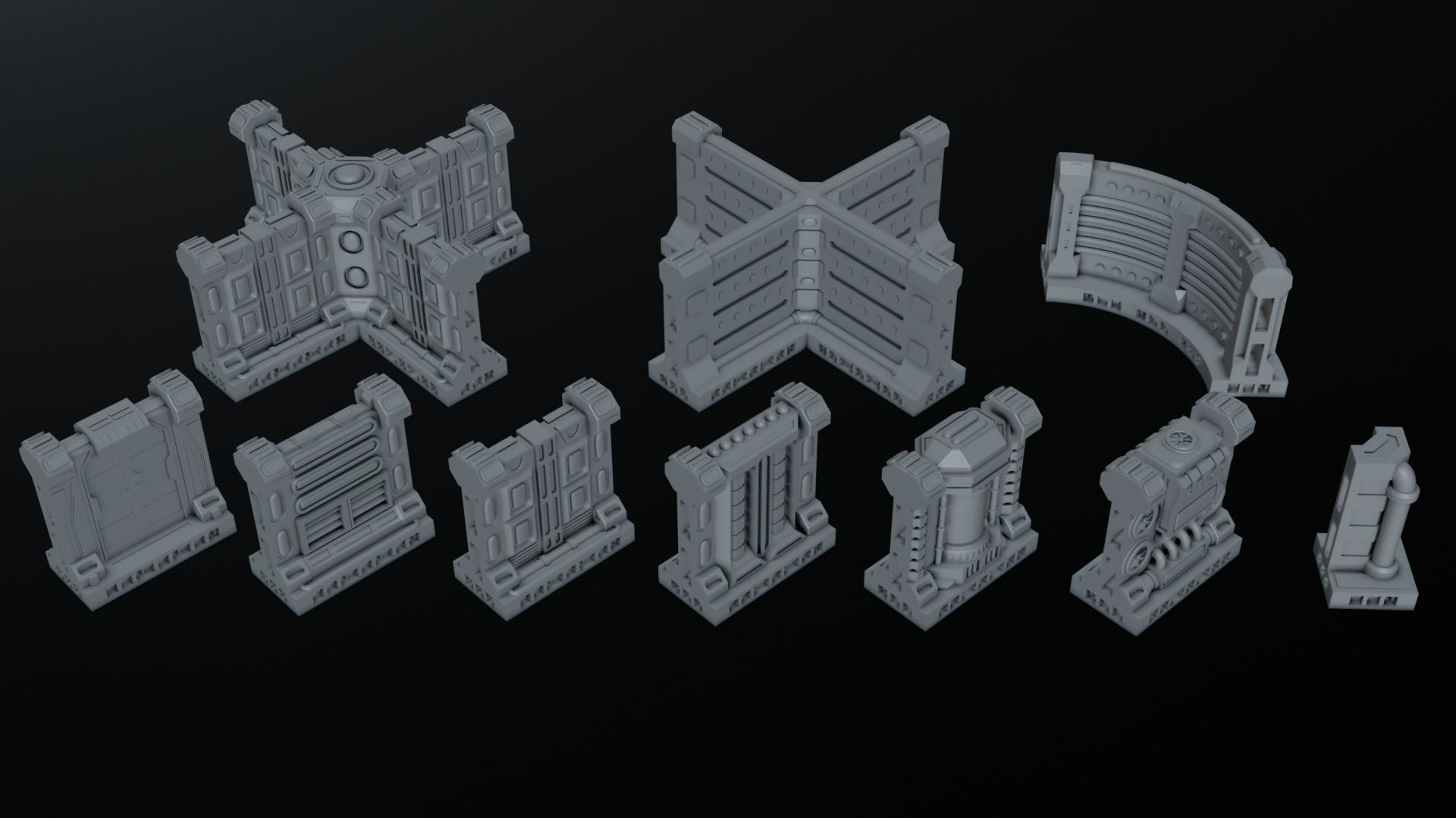 Sci Fi Terrain Pack 01 3D print model_1