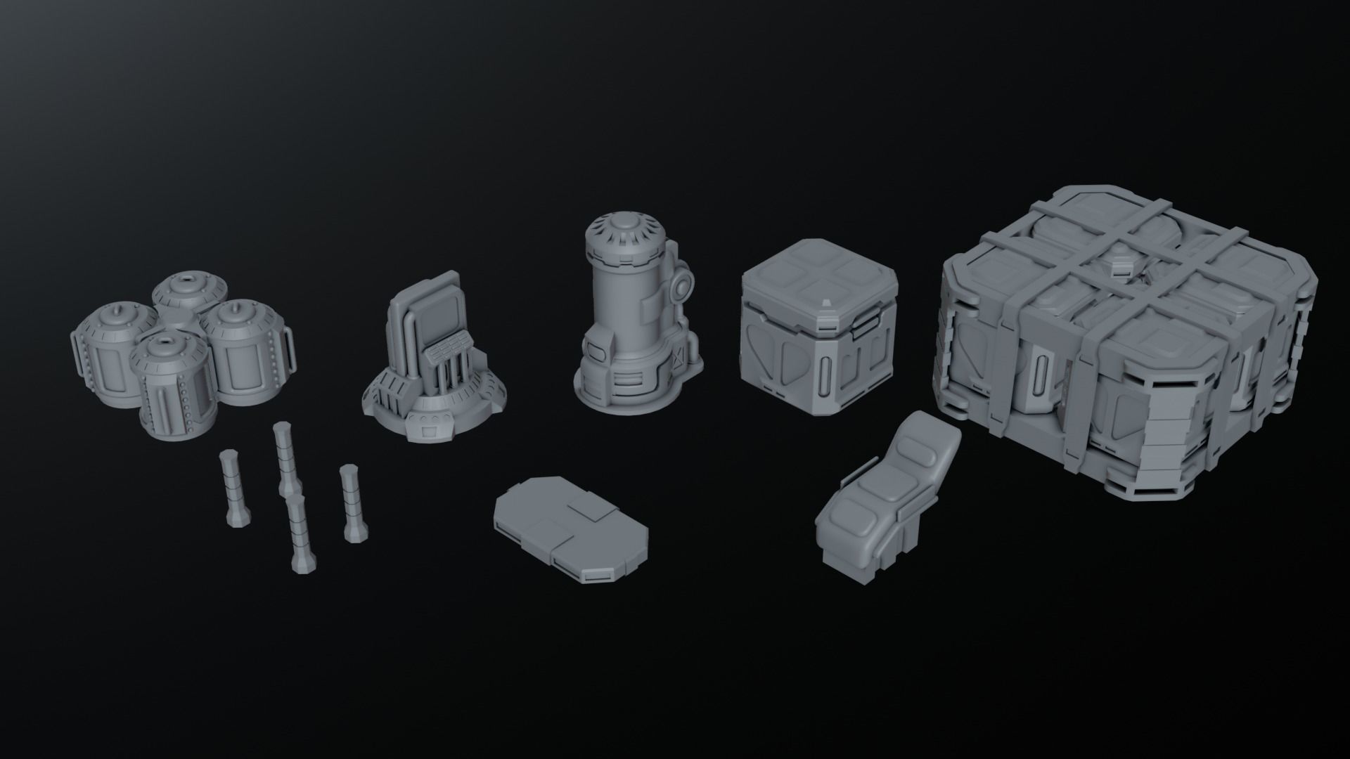 Sci Fi Terrain Pack 01 3D print model_3