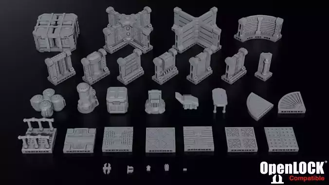 Sci Fi Terrain Pack 01 3D print model Sci Fi Terrain Pack 01 3D print model