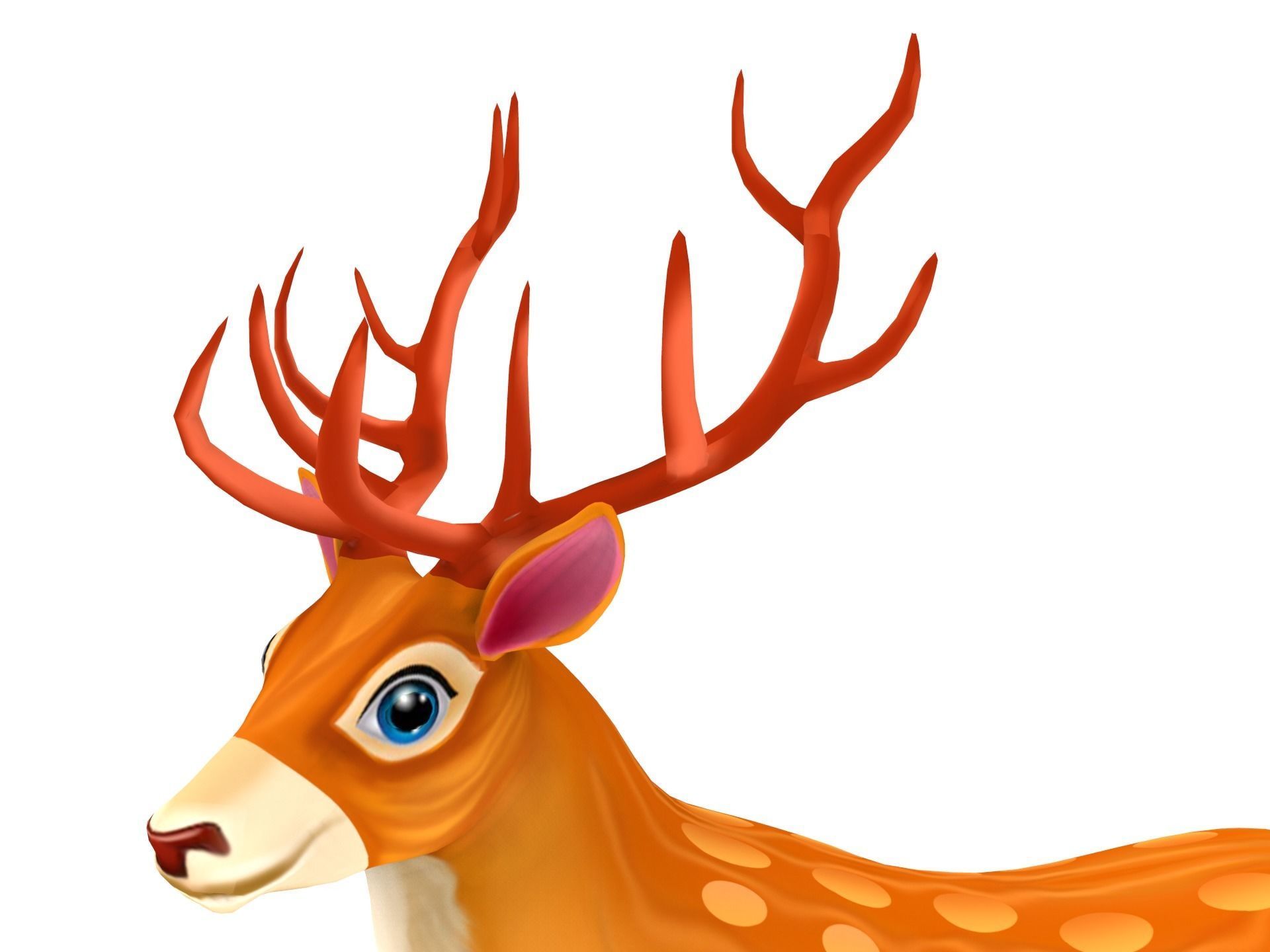 Cartoon Deer  Low-poly 3D model_10
