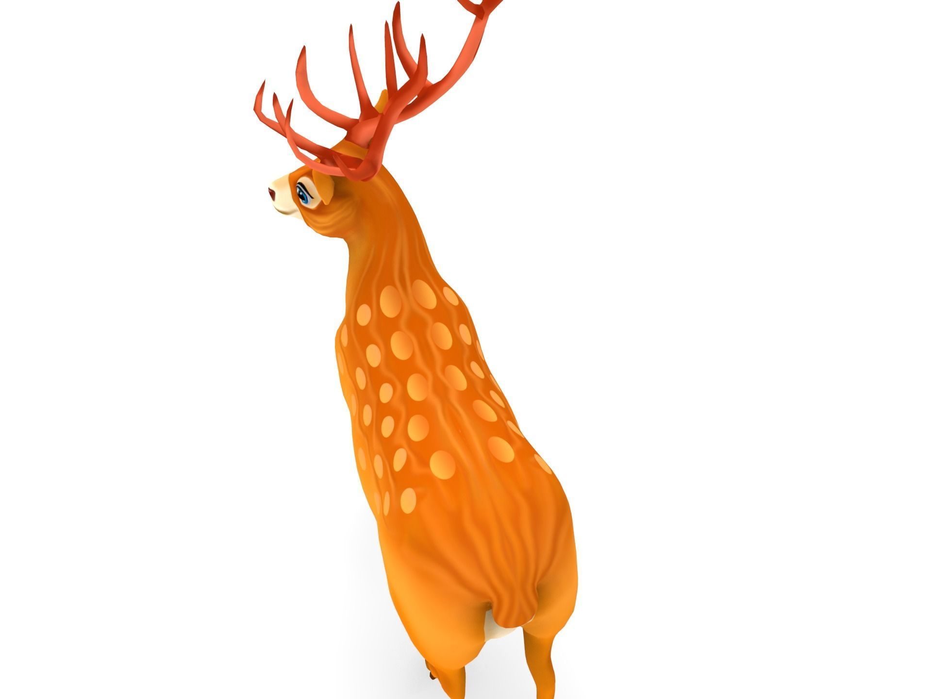 Cartoon Deer  Low-poly 3D model_4
