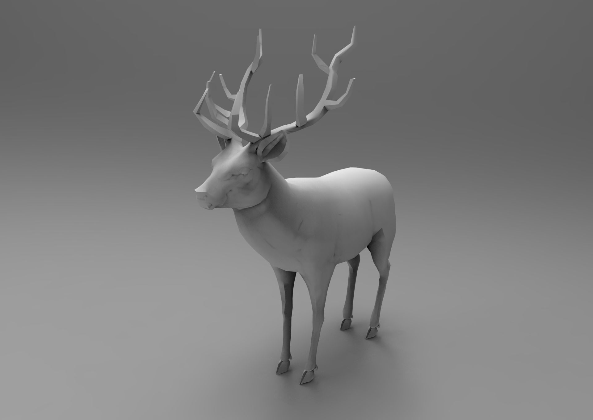 Cartoon Deer  Low-poly 3D model_32