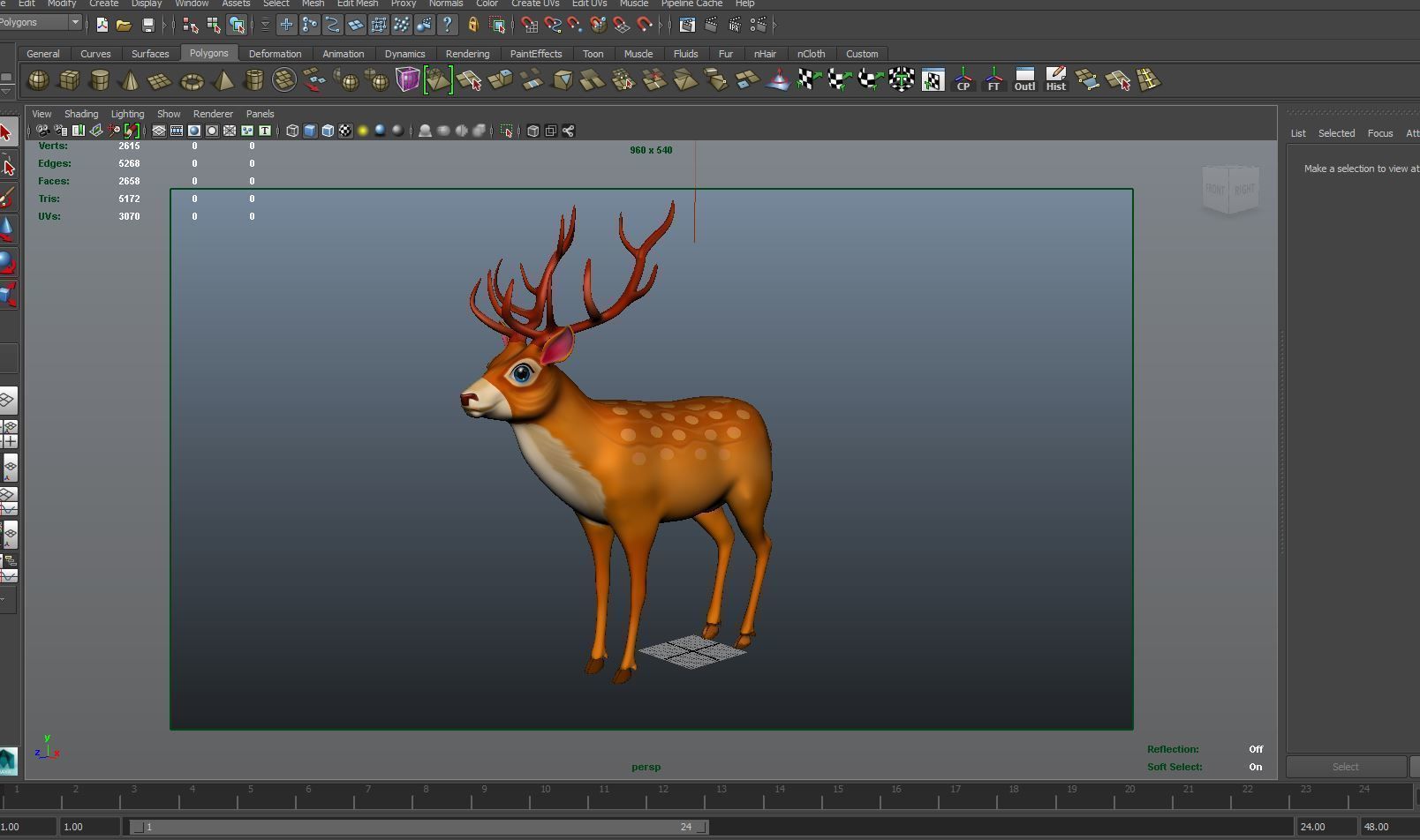 Cartoon Deer  Low-poly 3D model_20