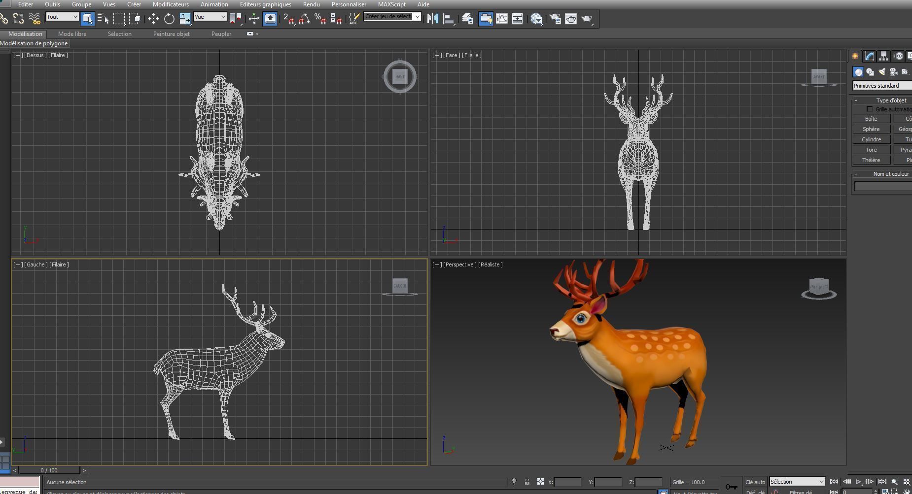 Cartoon Deer  Low-poly 3D model_23