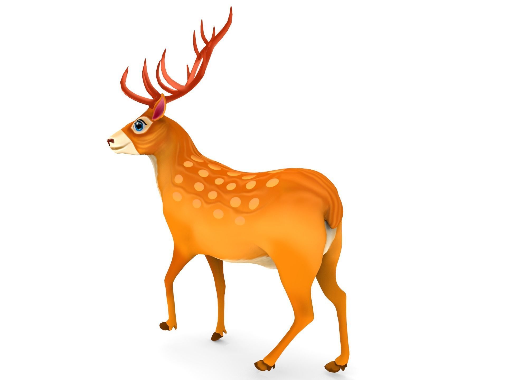 Cartoon Deer  Low-poly 3D model_2