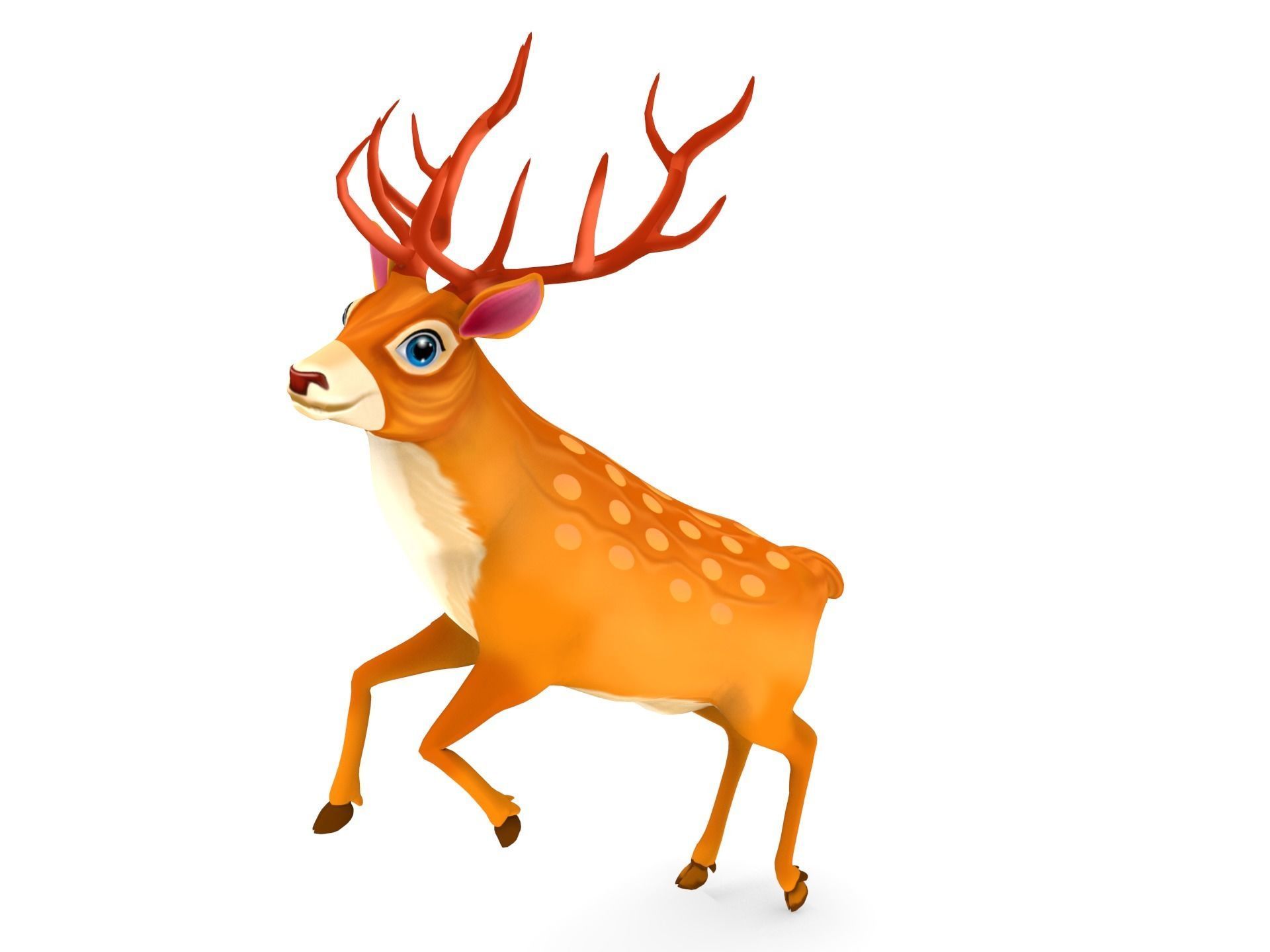 Cartoon Deer  Low-poly 3D model_19