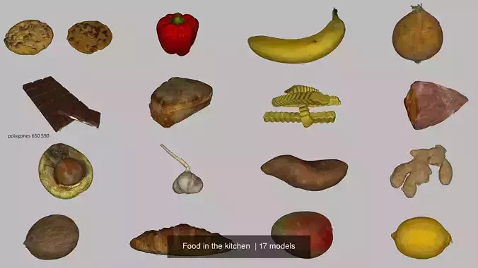 Food in the kitchen  3D Model Collection
