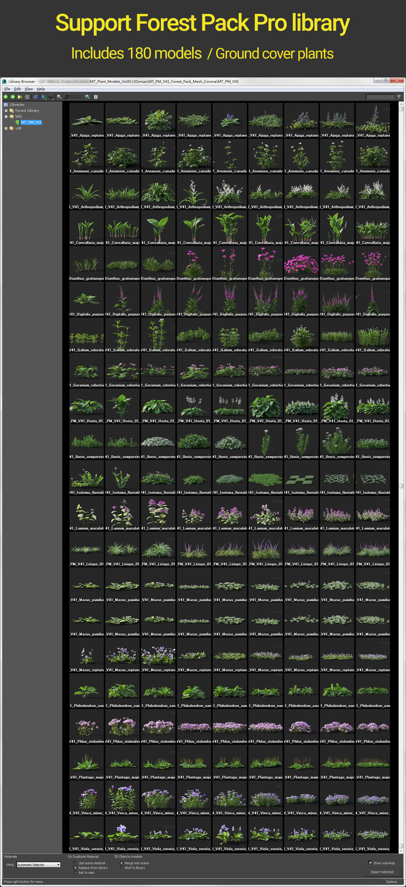 Ground cover plants Collection - Include GrowFX and Mesh file  3D model_1