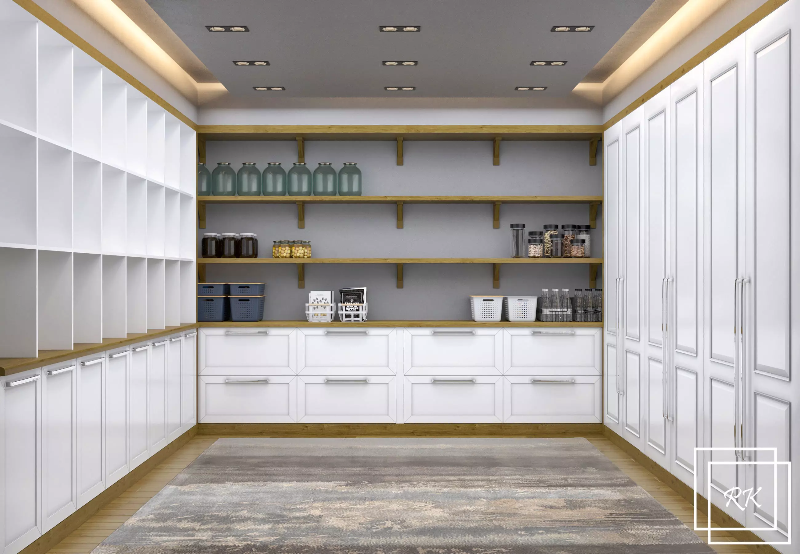 Furniture walk in closet with cabinets and shelves Free 3D model